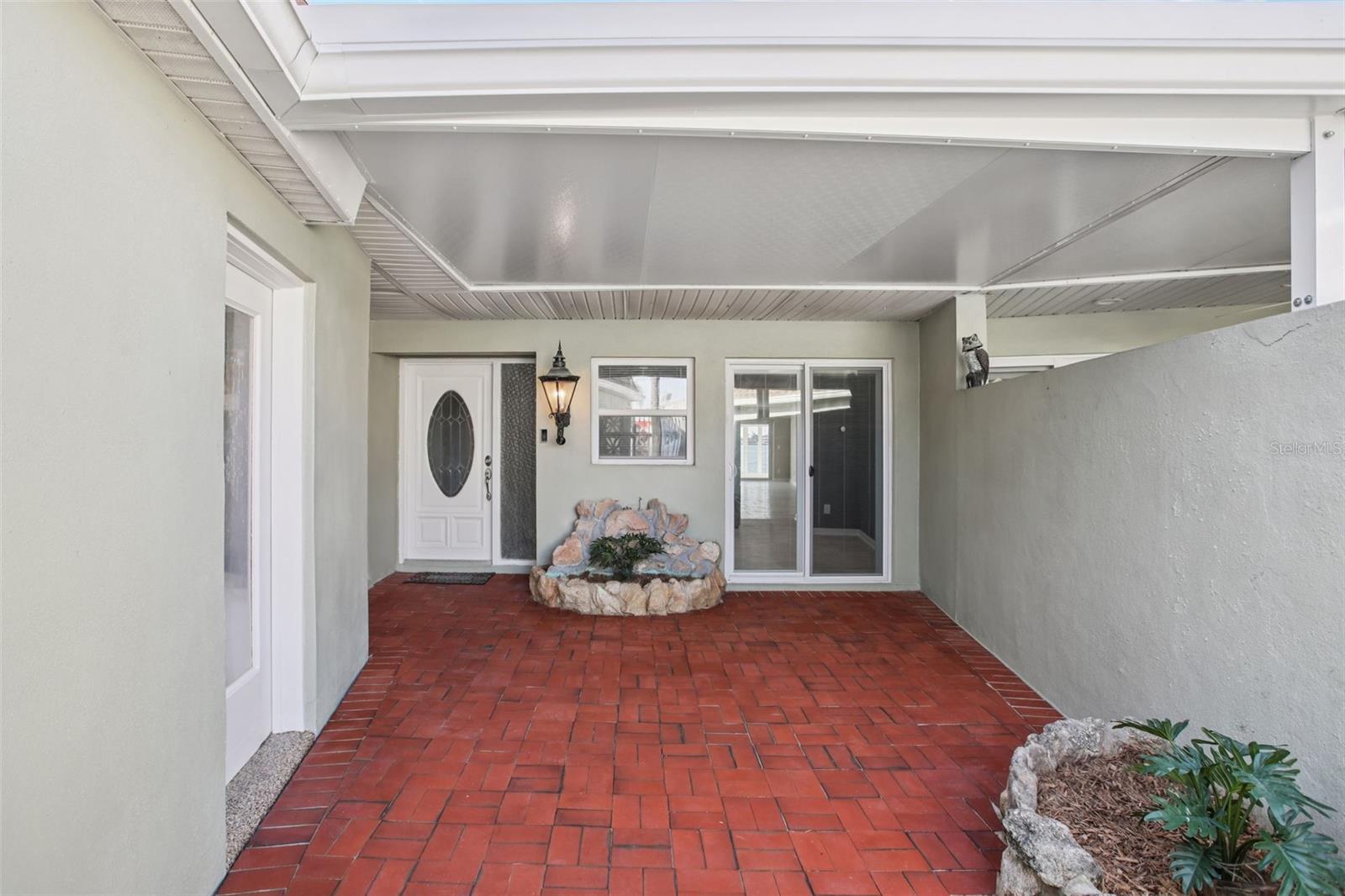 Courtyard with awning