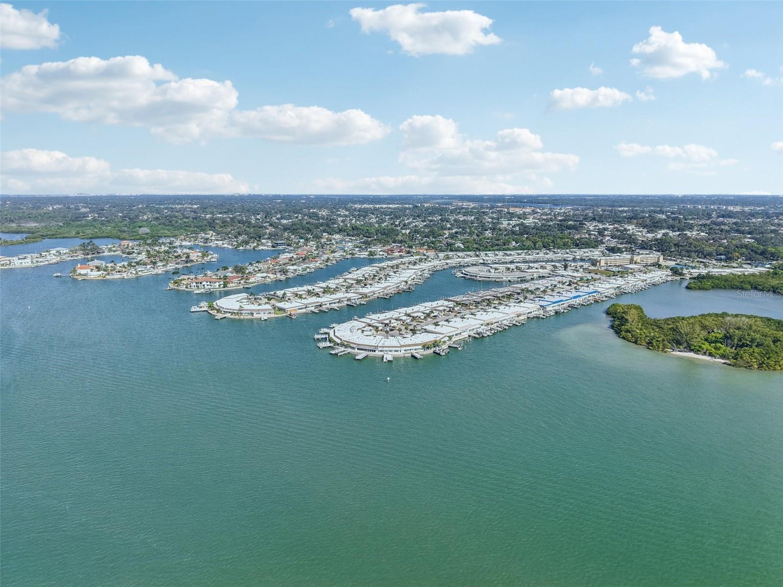 Aerial view of Boca Ciega Point and neighboring communities.