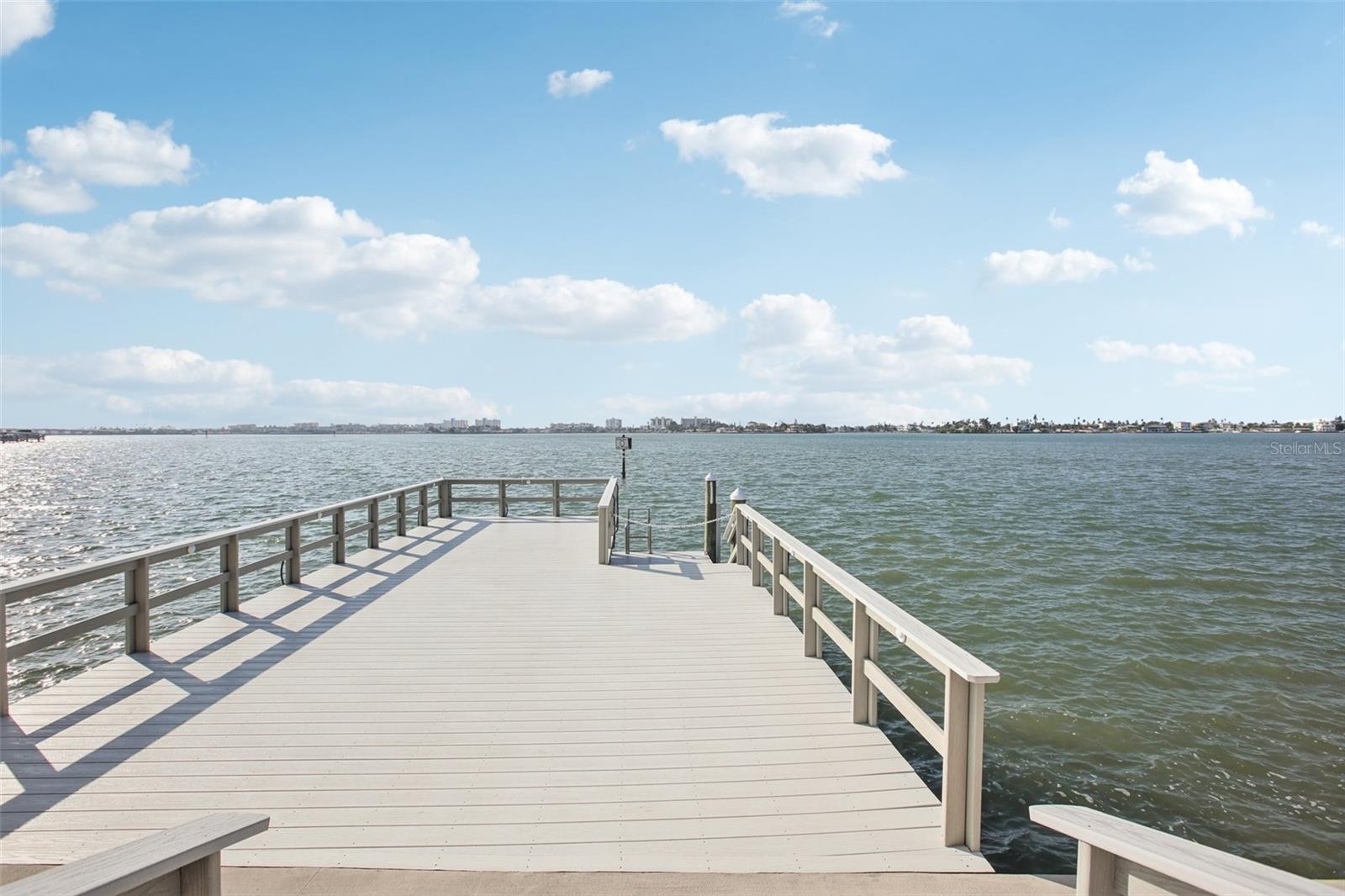 Expansive Dock on intracoastal waterway.