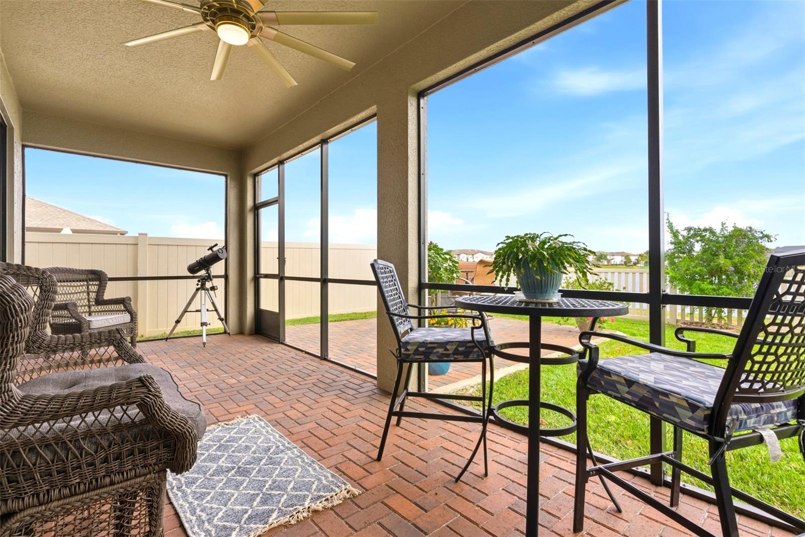 Covered and screened Patio