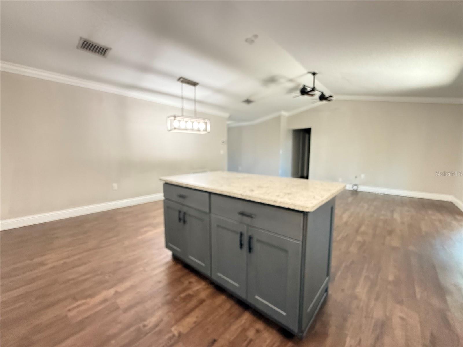 Center island has storage!