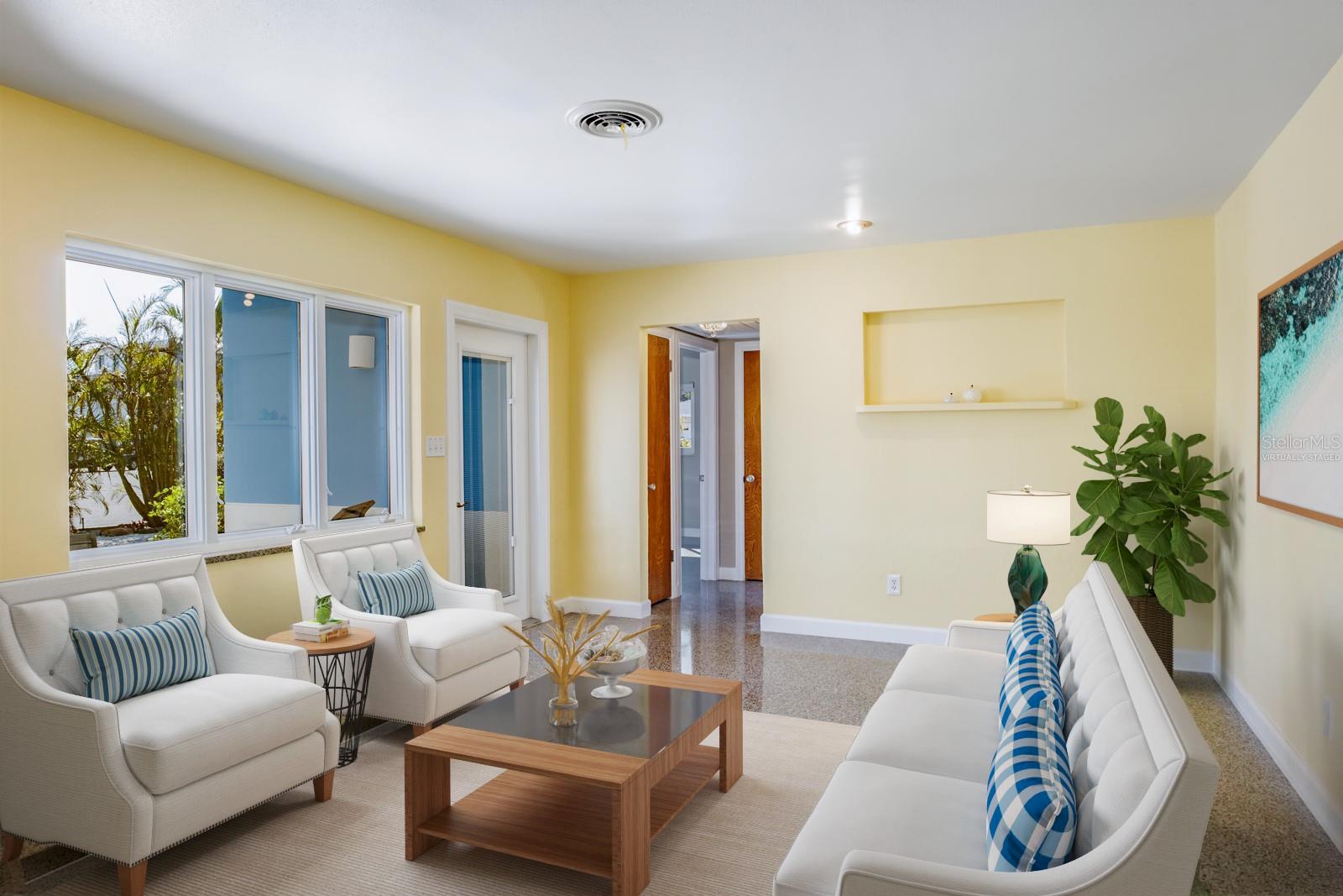 ENTRANCE/ LIVING ROOM - VIRTUALLY STAGED