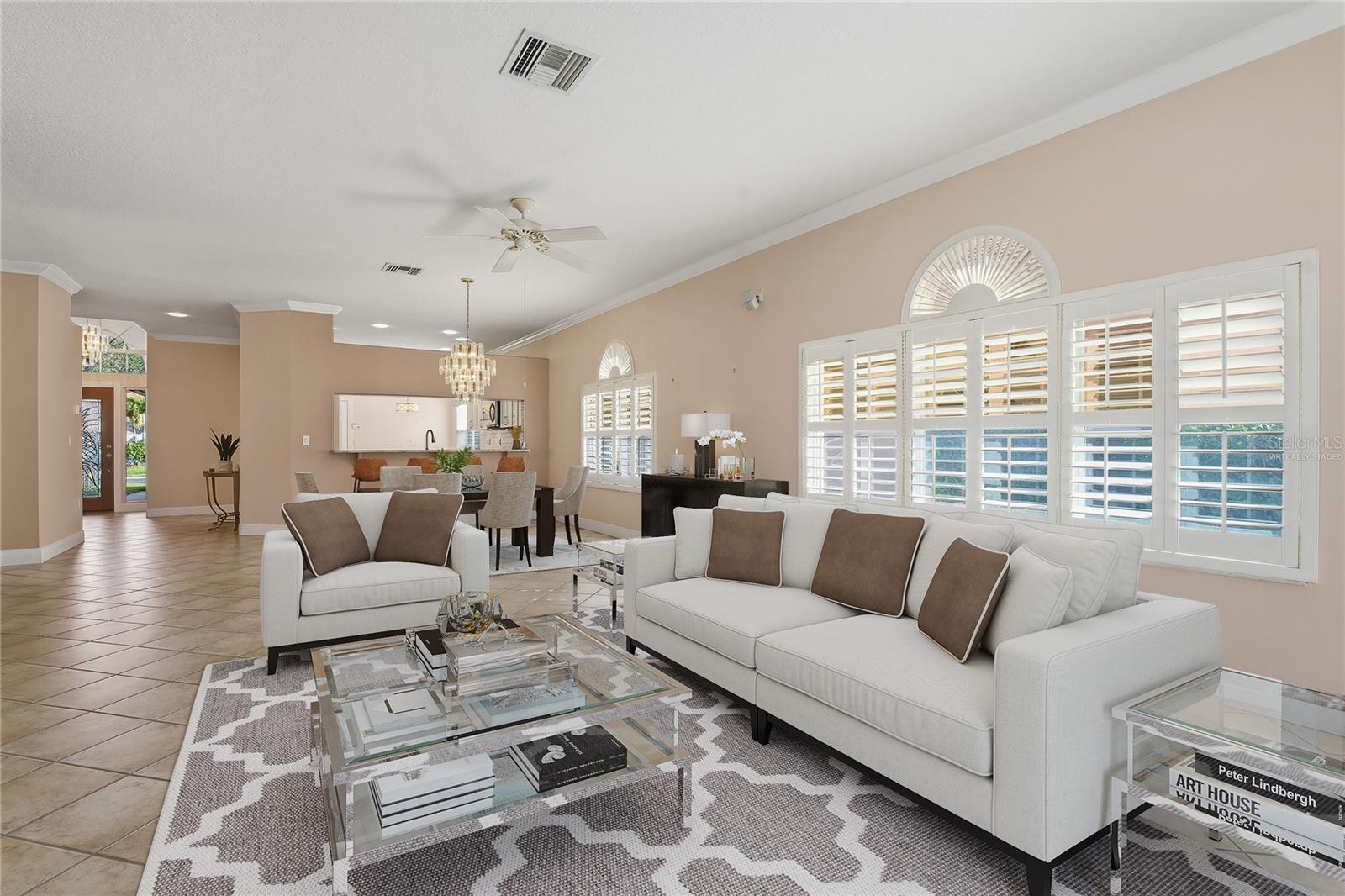 Virtually Staged Living Room / Dining Room