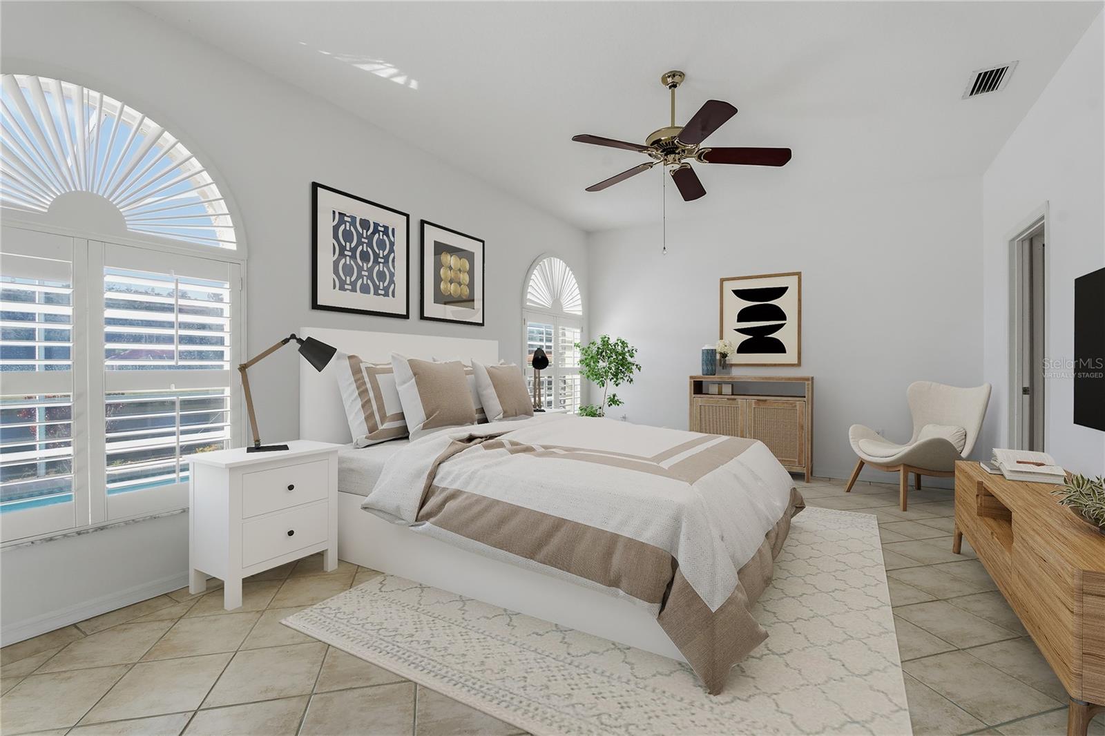 Virtually Staged Primary Bedroom