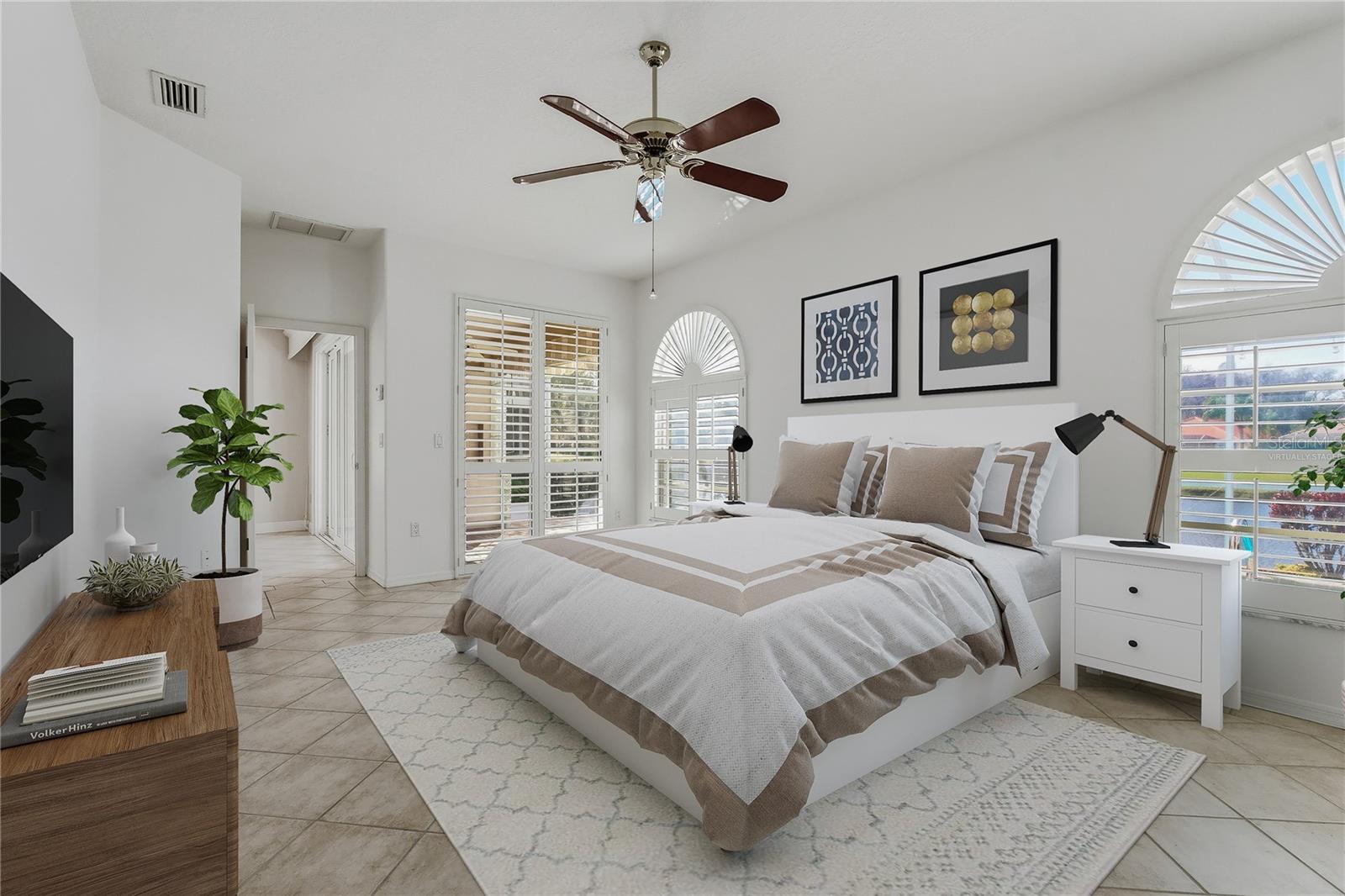 Virtually Staged Primary Bedroom