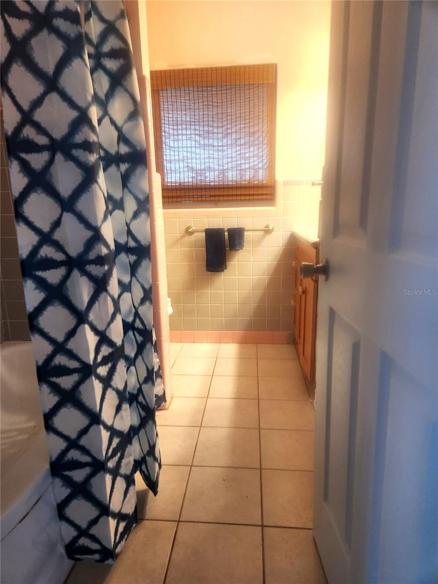 Hall Bath with tub and new vanity