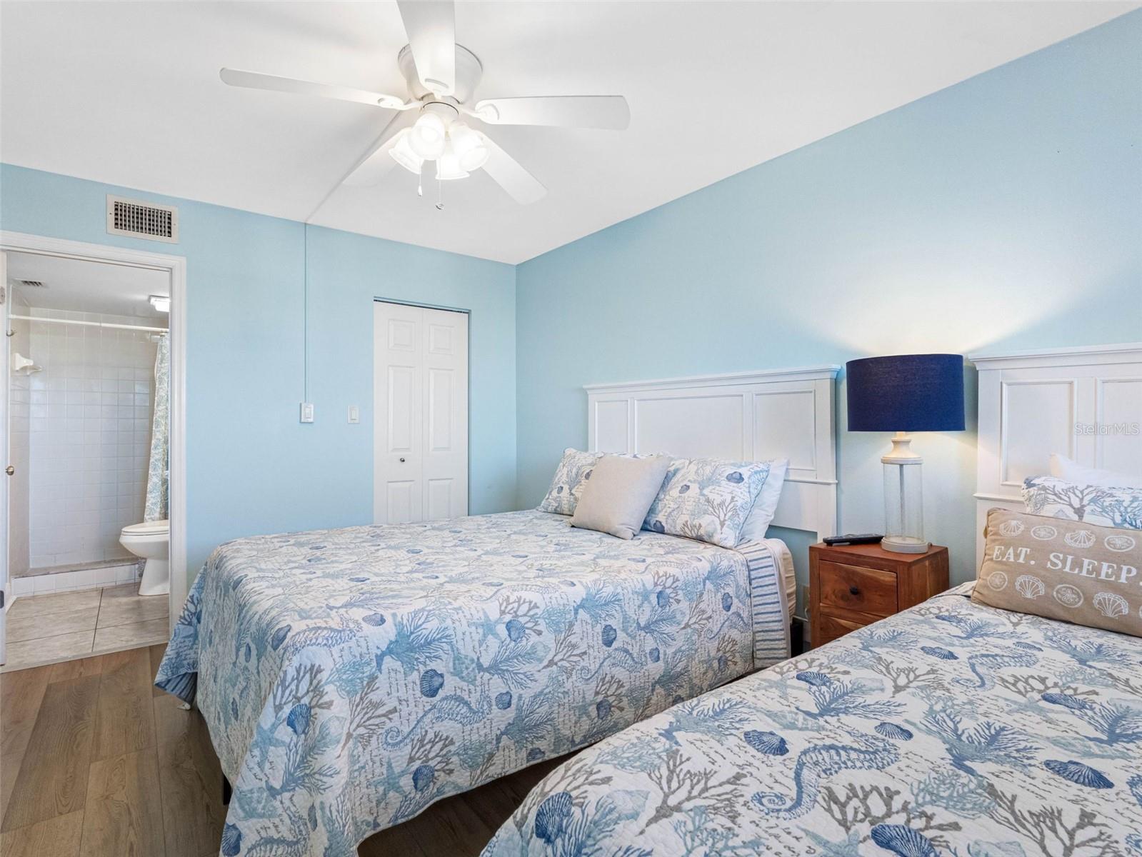 Second bedroom spacious enough for twin beds