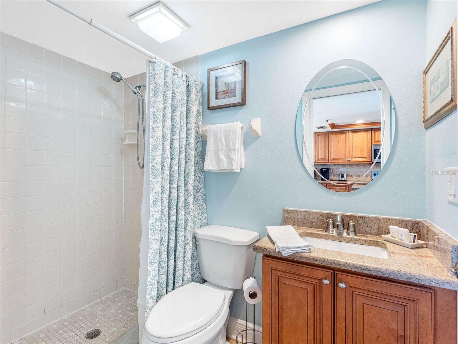 Second bath with walk in shower