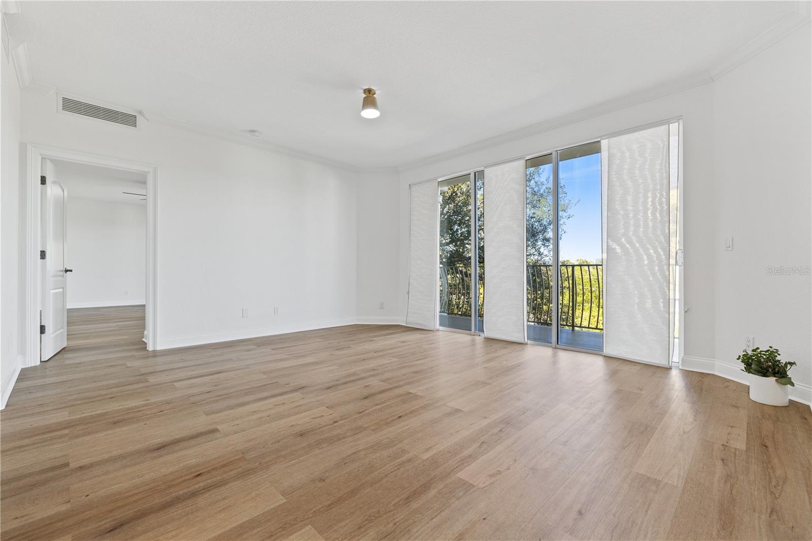 Living room with sliders to balcony