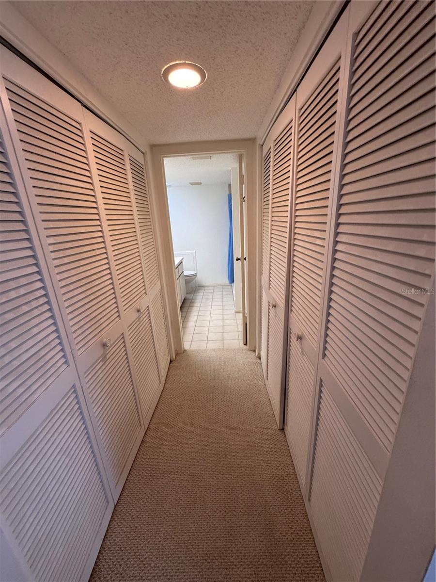 Double closet in primary bedroom