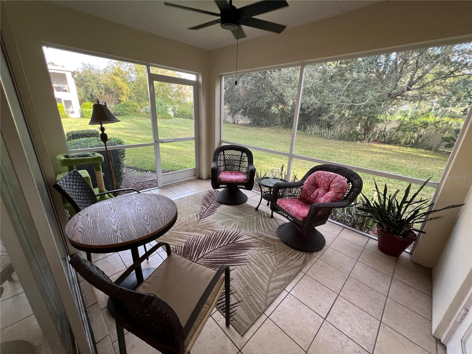 Screened lanai for sharing a drink or for quiet solitude