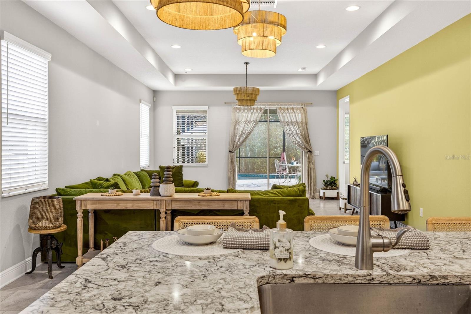 View from the kitchen makes it easy to stay connected to your living space.