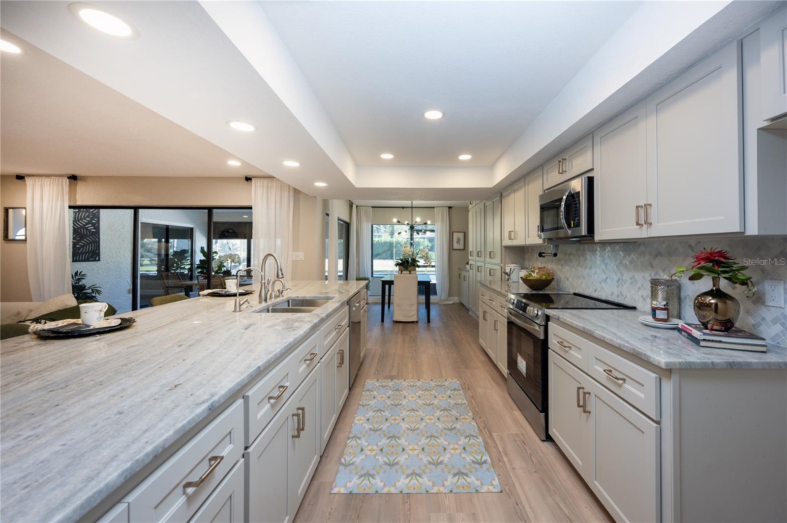 Lots of cabinets for storage and family space