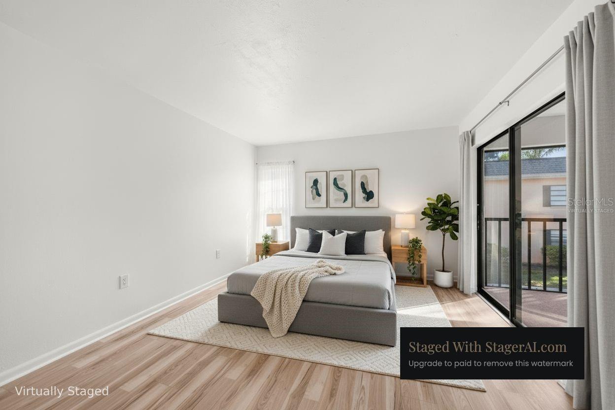 virtually staged master bedroom