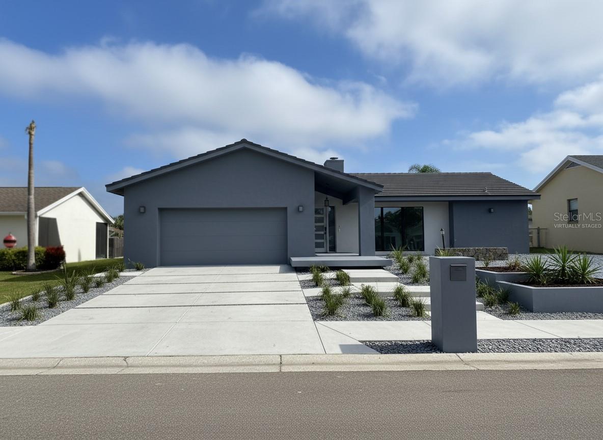 Virtually staged front exterior