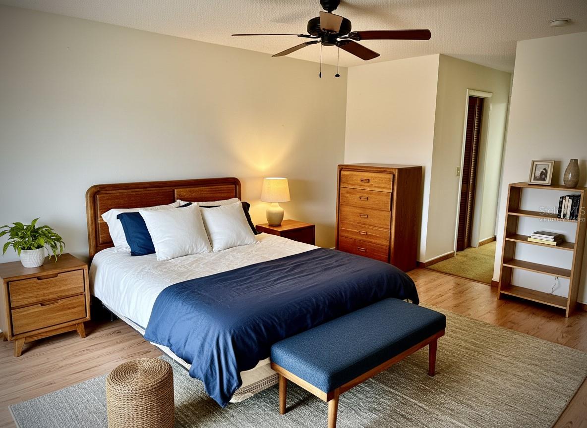 Virtually staged Primary suite