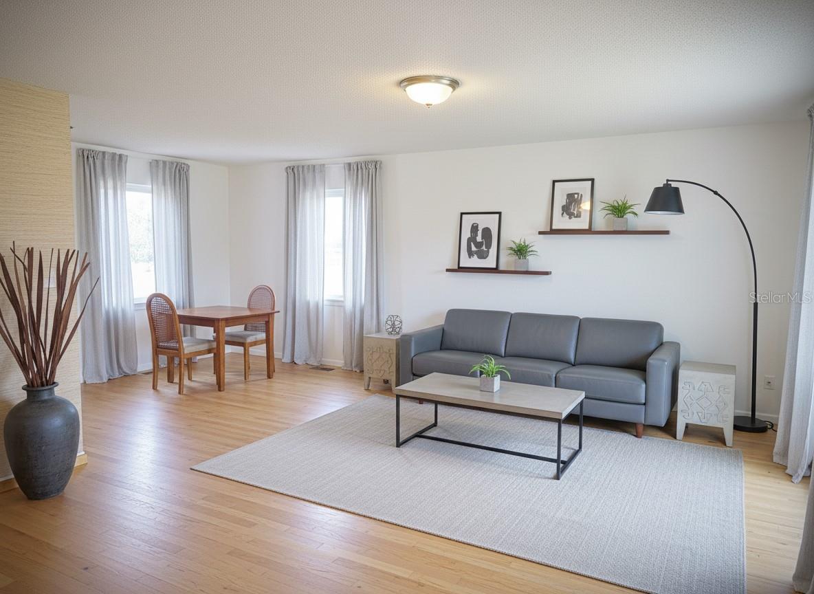 Virtual staged living room