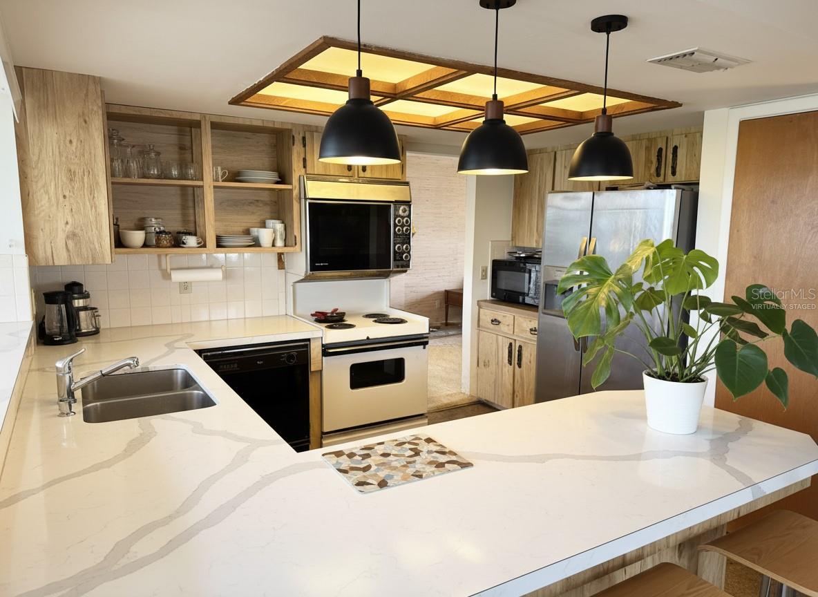 Virtually staged kitchen