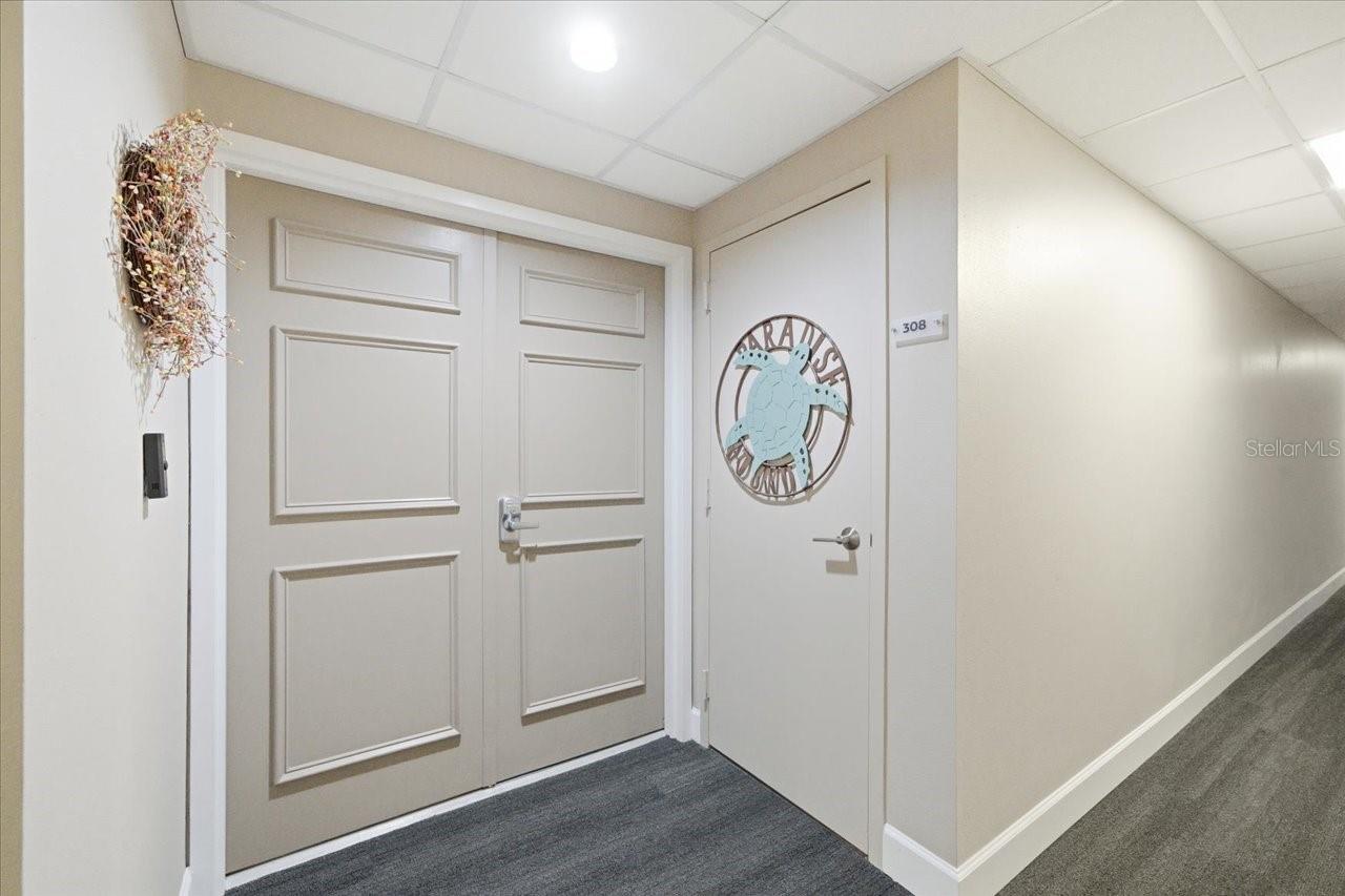 From hallway to unit-extra storage closet!