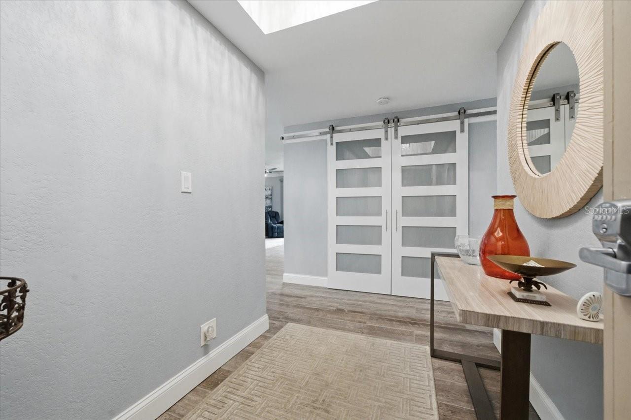 Center Hall with barn door closet