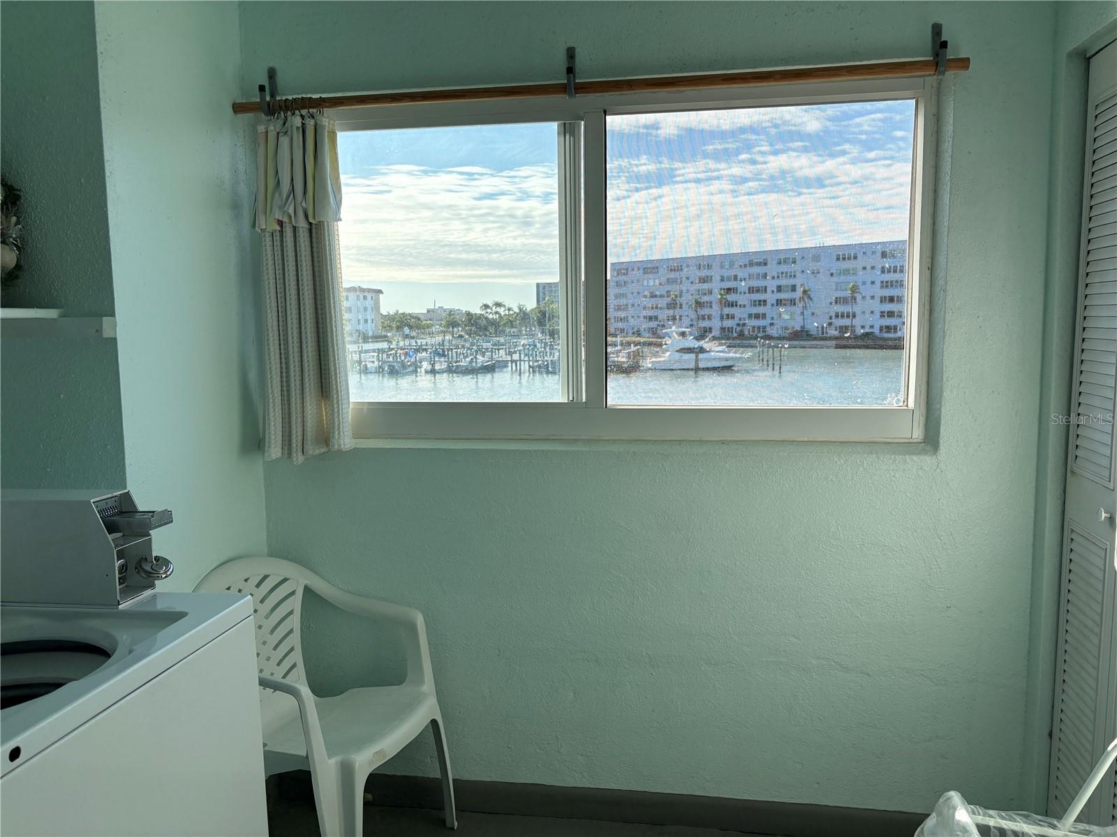 View from laundry room.