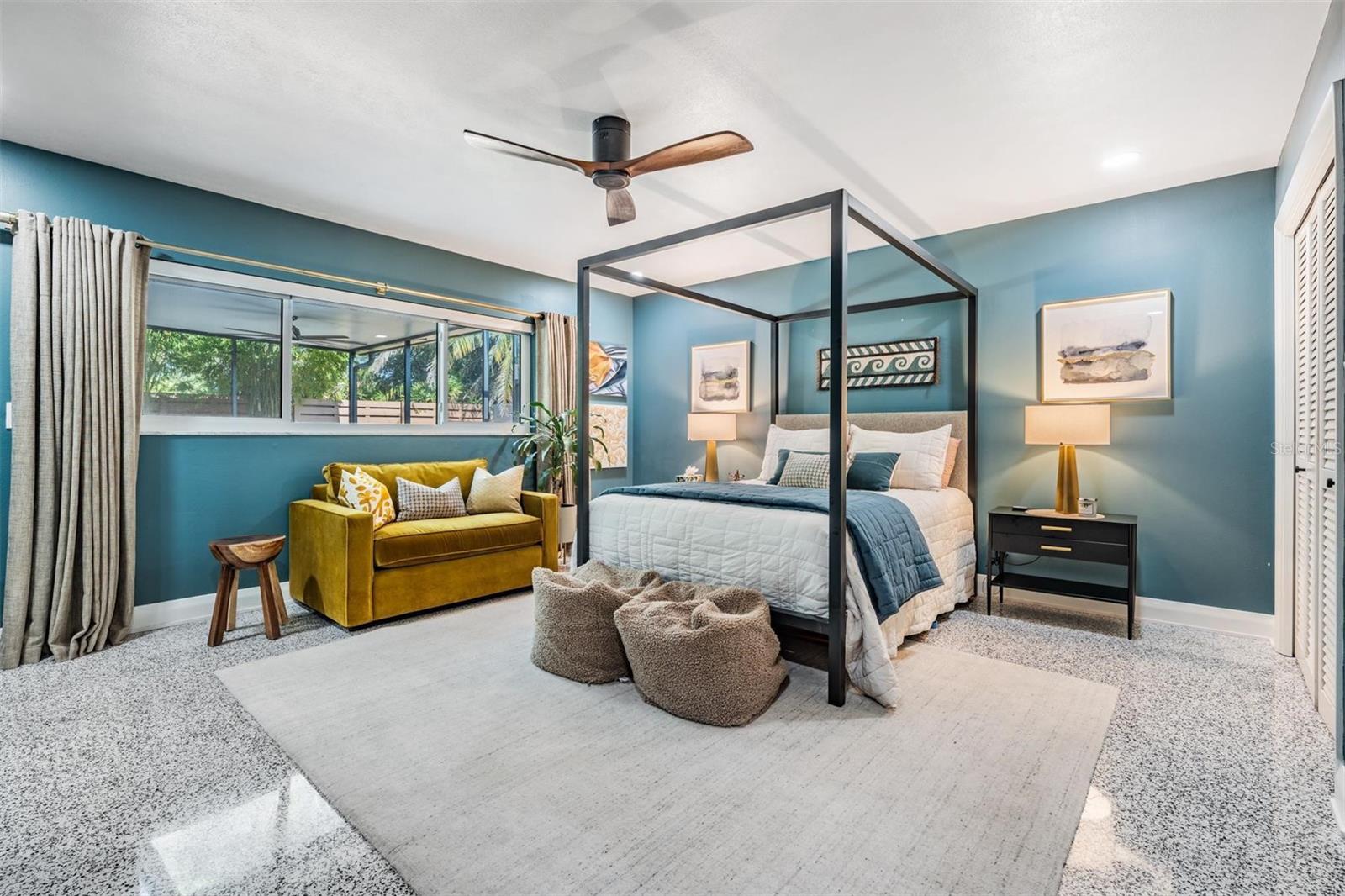 Primary suite with three closets and en suite bath