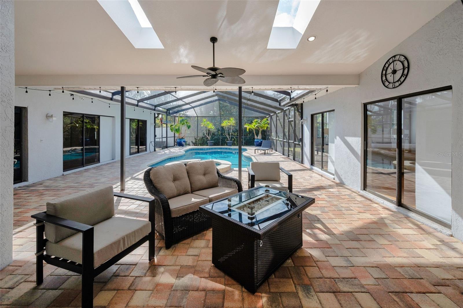 The lanai and deck space is expansive