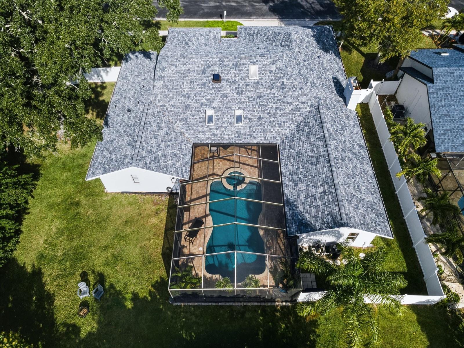 Ariel view of the pool area