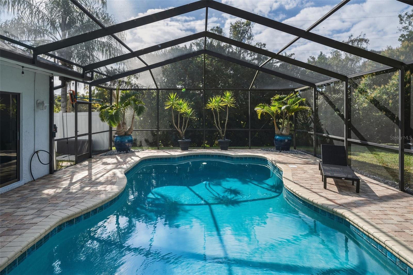 Resurfaced heated pool and spa