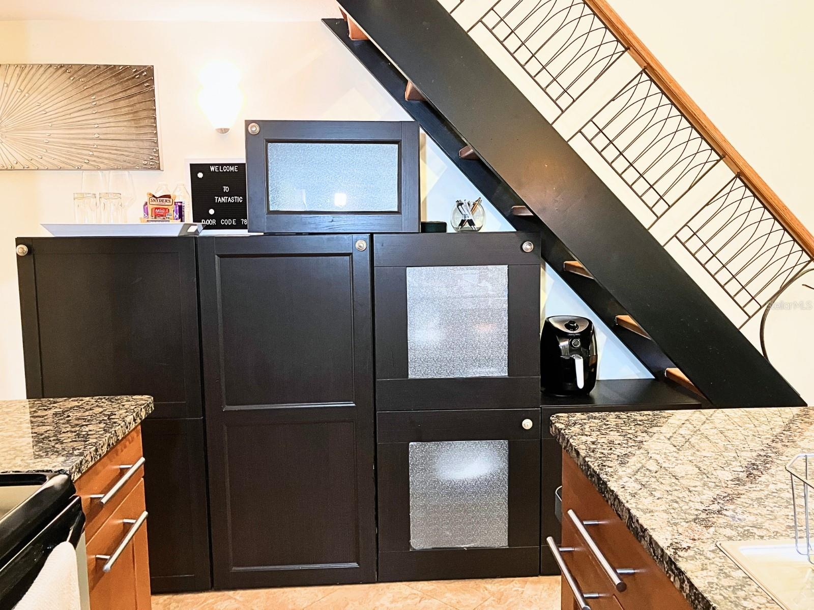 Extra storage under stairs