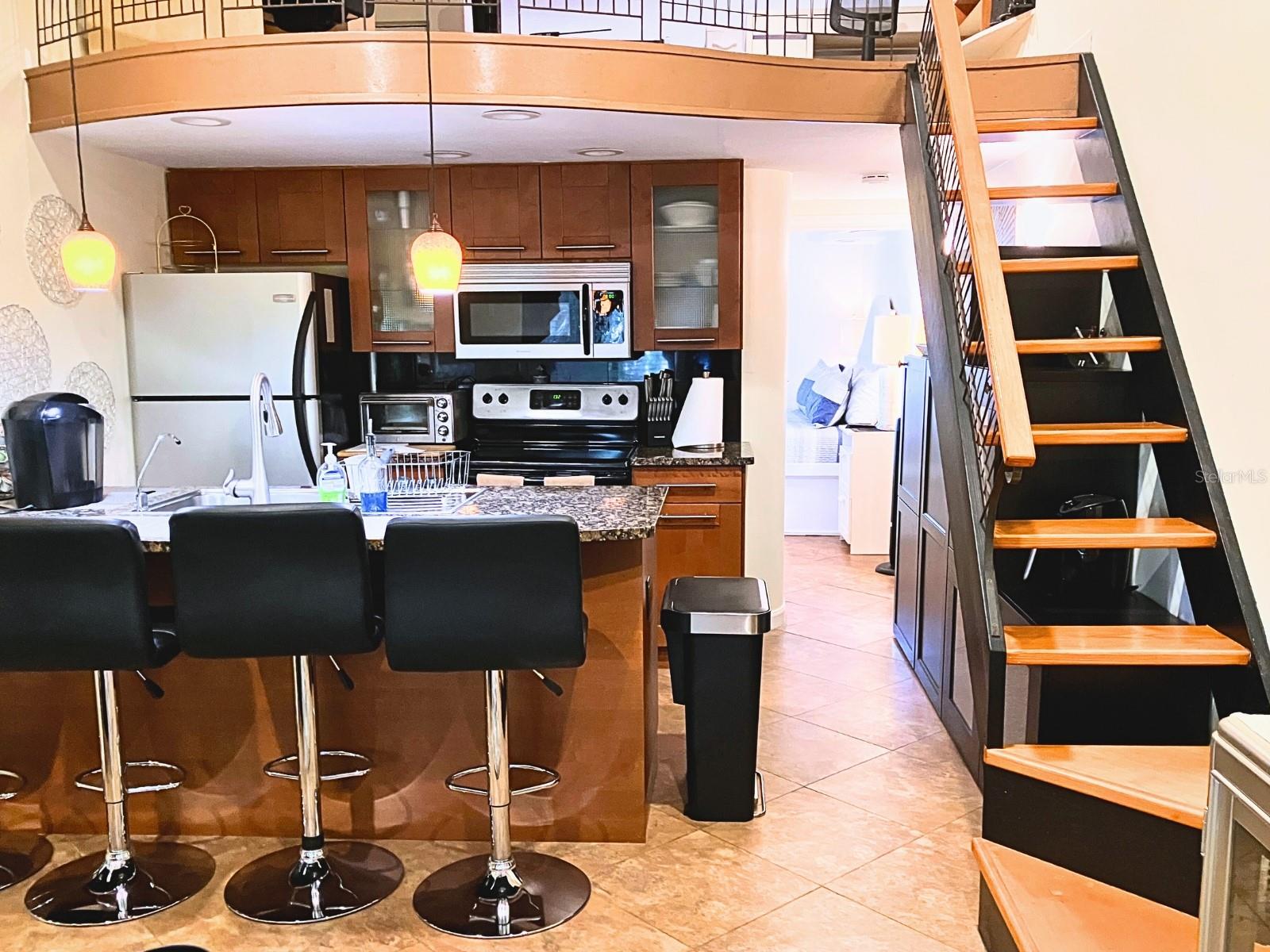 Open floor plan in kitchen and living room