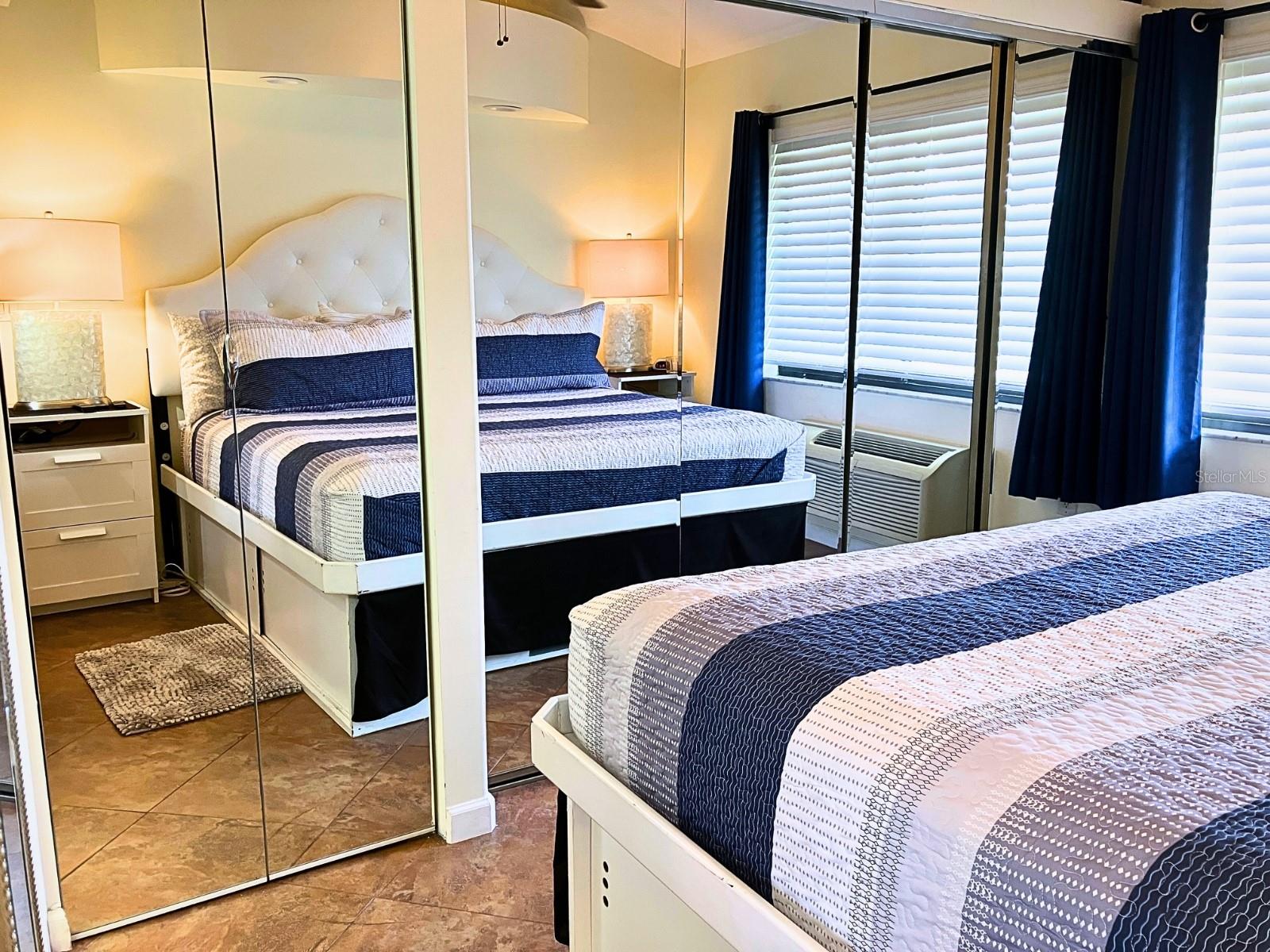 Large mirrored closets