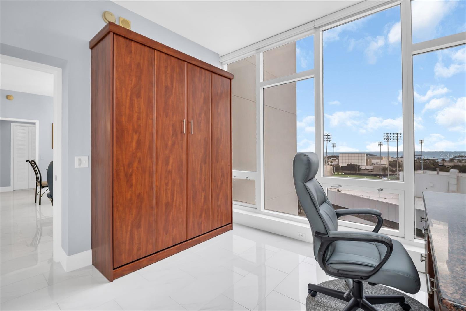 Guest Bedroom with Murphy Bed and Built-In Desk