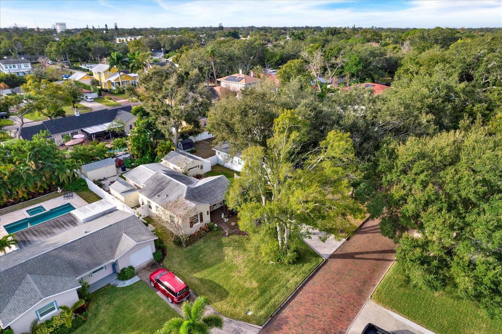 Quiet Brick Street in the Allendale Terrace Neighborhood