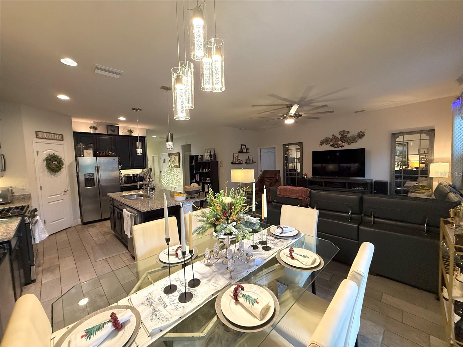 View from Dining open to Kitchen n Living areas