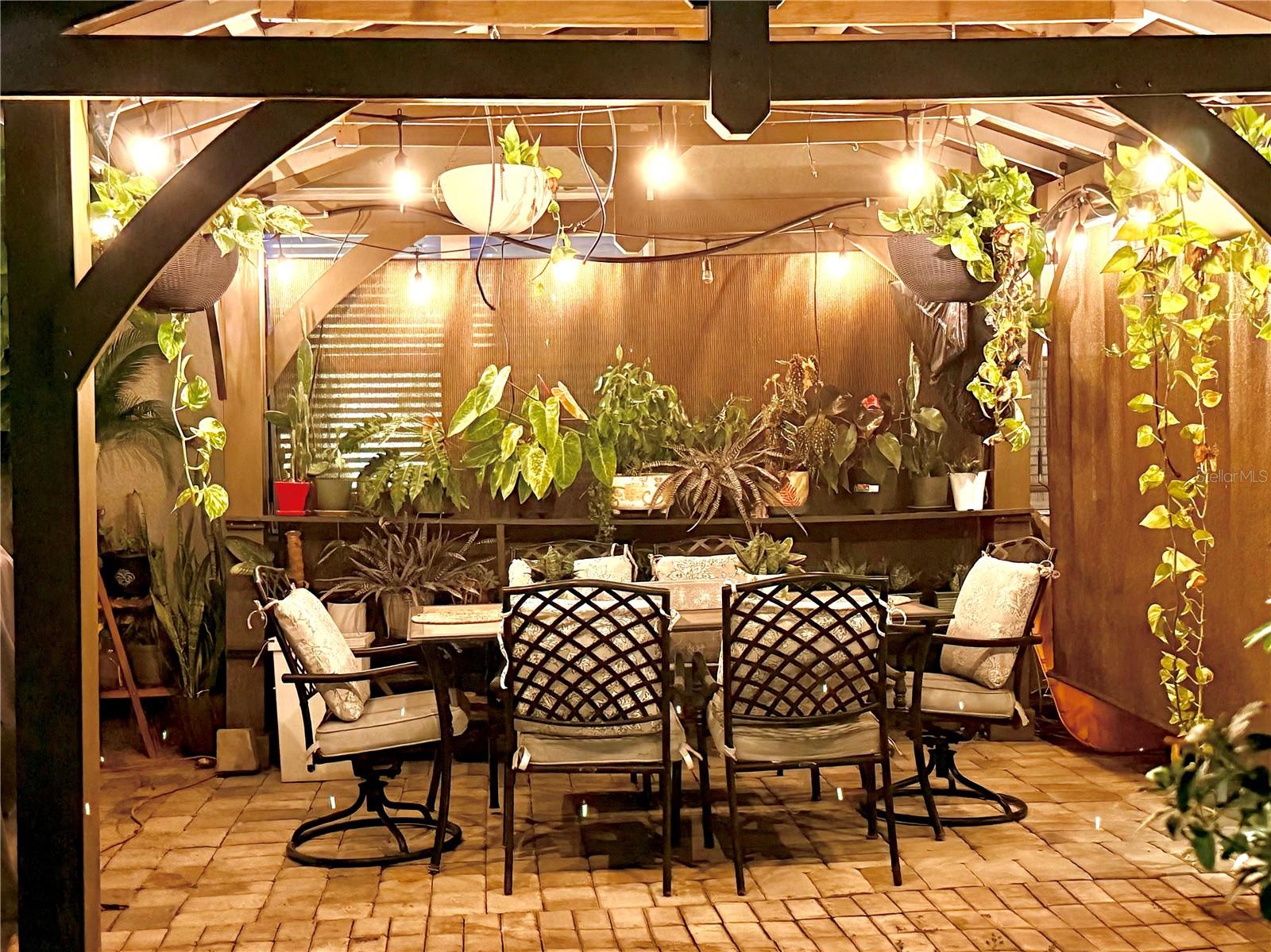 Pergola seating area