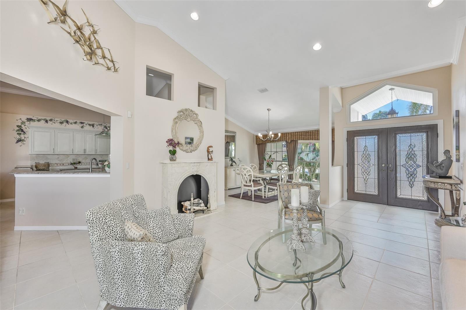 Formal Living Room, Entry, High Ceiling, Crown Molding, Plenty of Natural Light