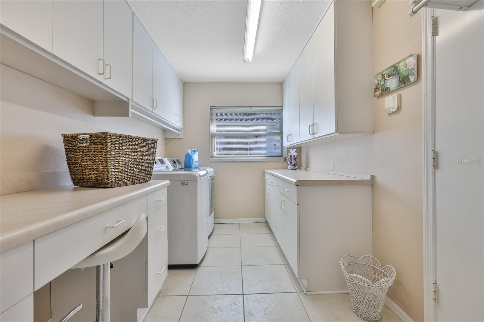 Laundry, Newer Washer & Dryer, Cabinets & Desk/Counter Space for Folding & Organizing