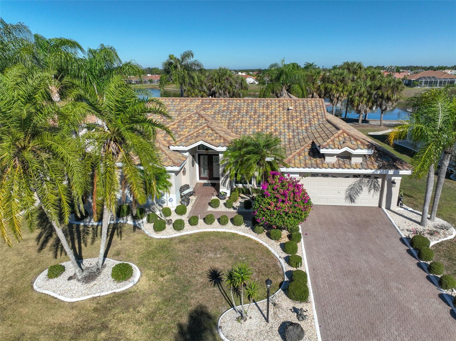 Low Aerial Front South/West Exposure, Brick Paved Driveway, Newer Roof