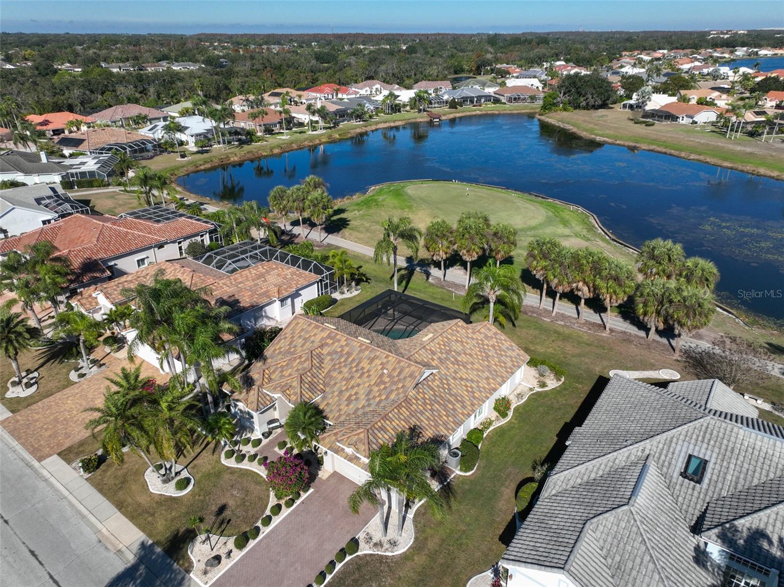 Aerial Front South/West Exposure, Renaissance Golf Course 12th Hole & Pond View, Newer Tile Roof