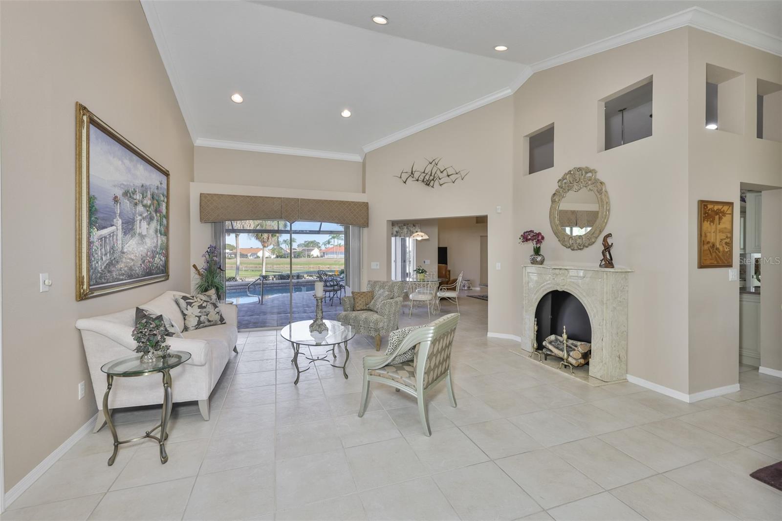 Entry Formal Living Room, Crown Molding, Sliders to Amazing Outdoor Space