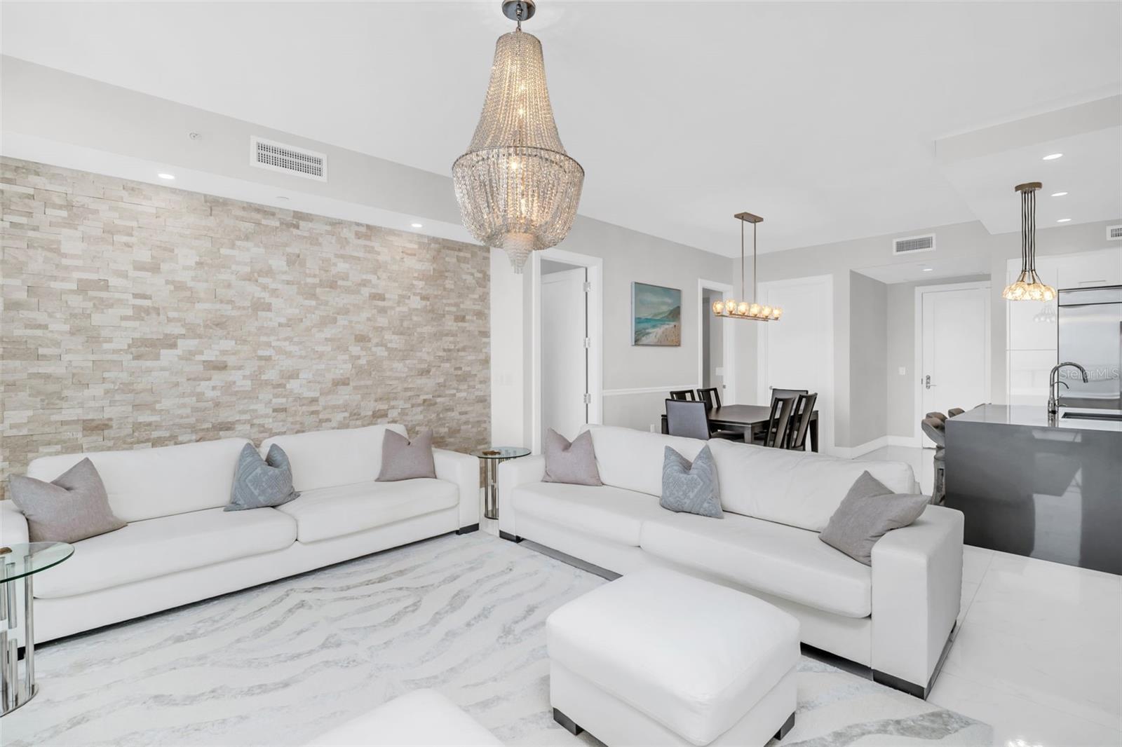 Looking at great room from the terrace side