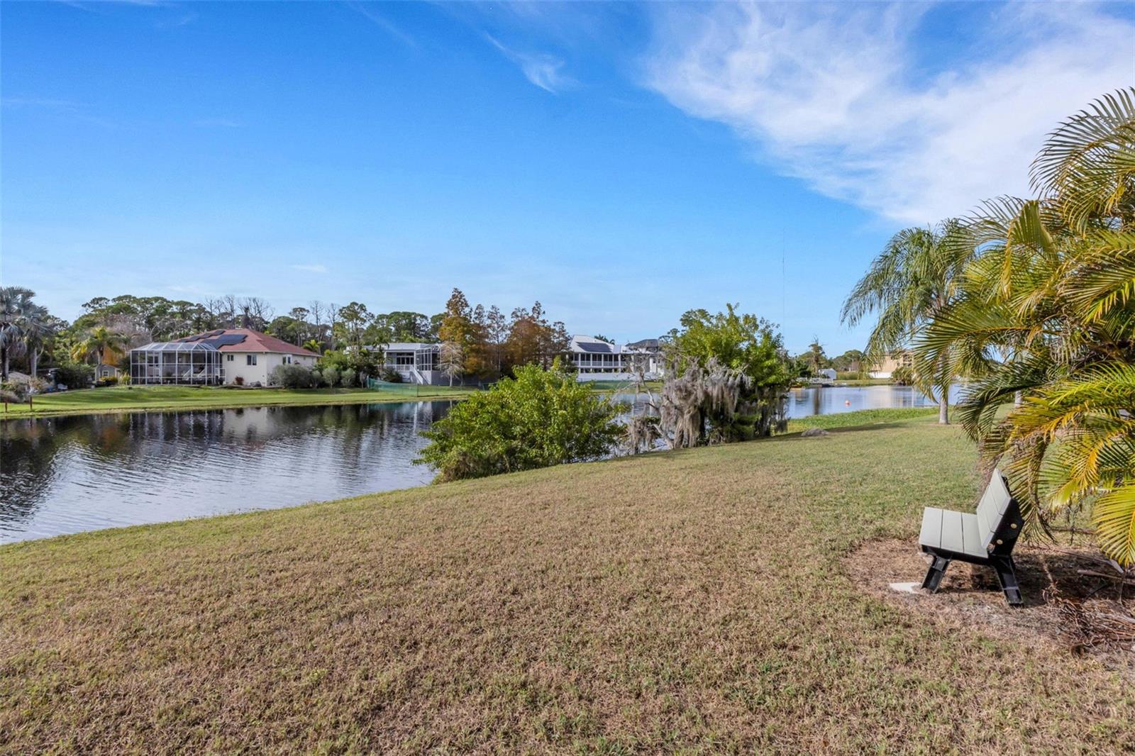 Canal Adjacent to Carports and Entryway