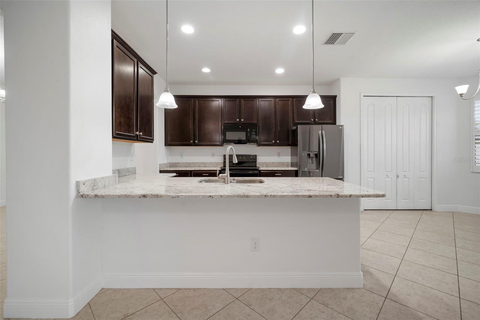 Kitchen view from living room.