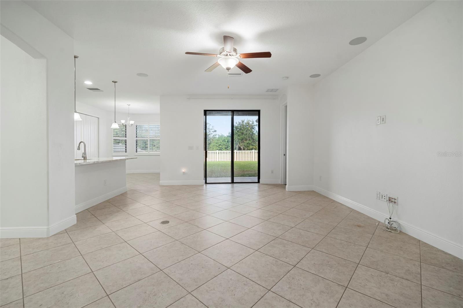 Living room looking out to the backyard.