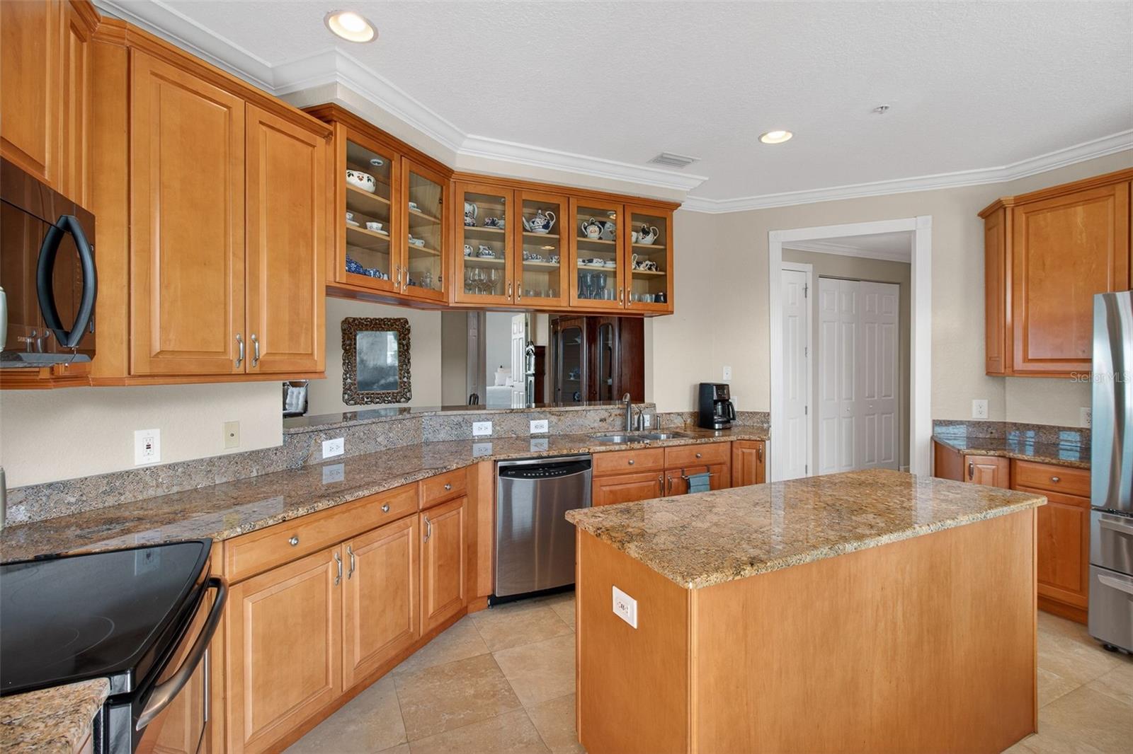 Spacious kitchen with island for extra storage