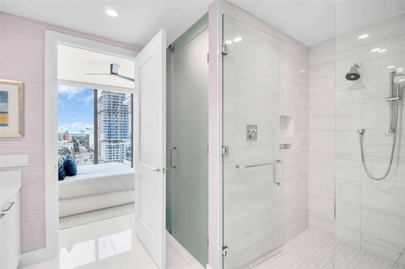 Primary Shower and water closet