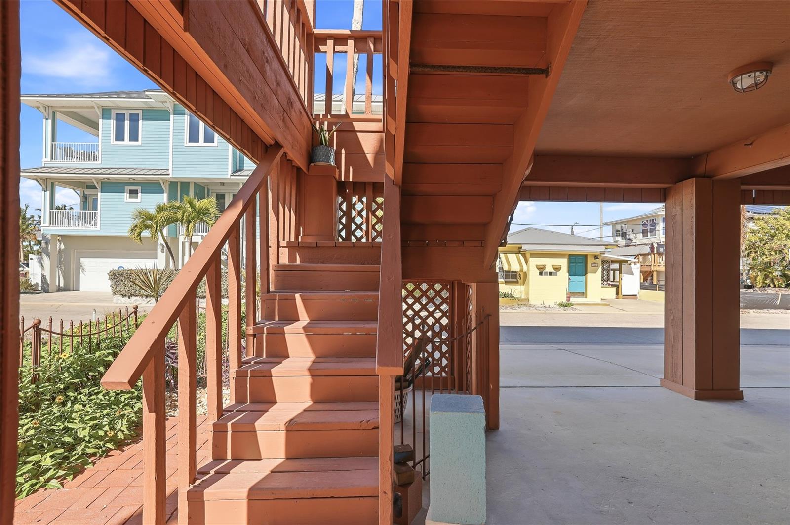 A short staircase to your beach cottage.