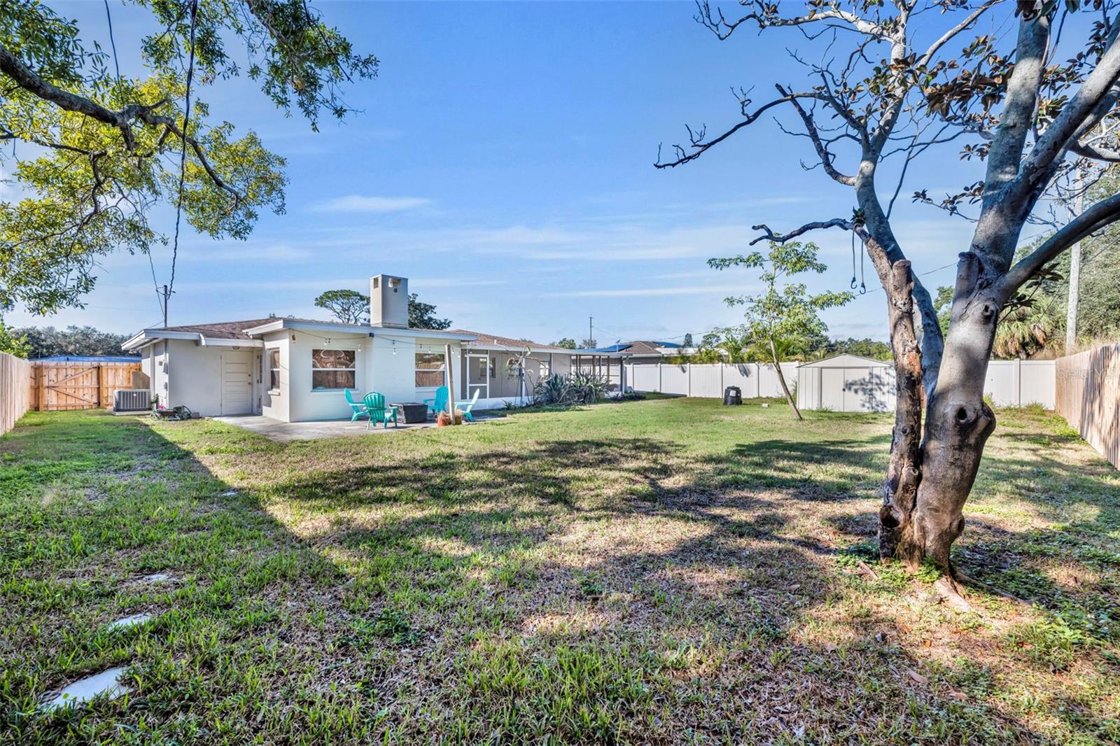 Large fenced Backyard
