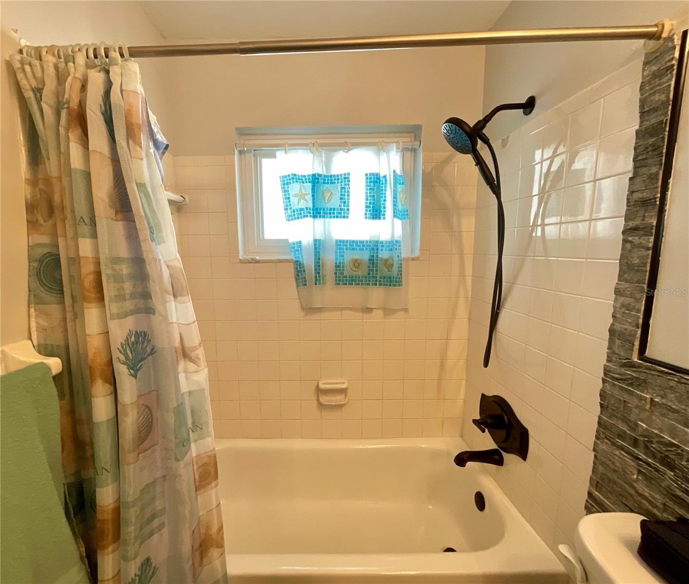 Guest bathroom shower tub combo